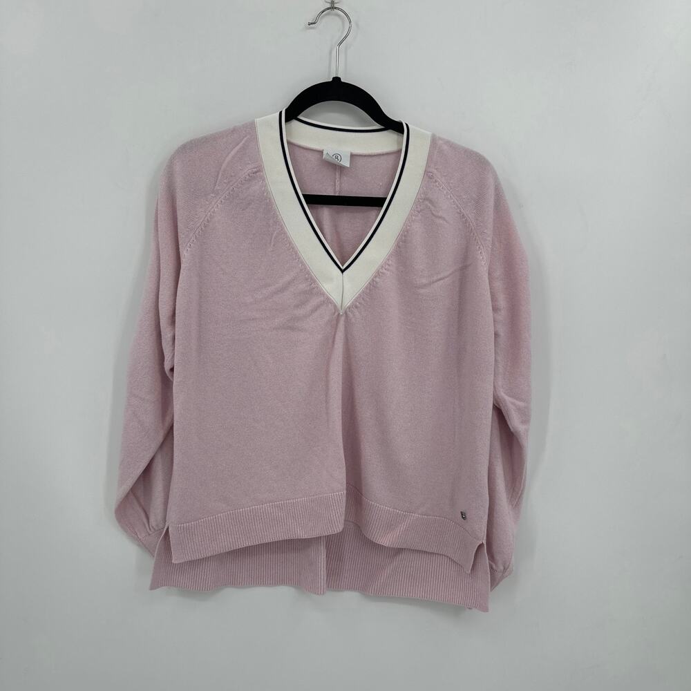 Bogner Pink V-neck Cashmere & Silk Sweater Tunic Size 12 EUC